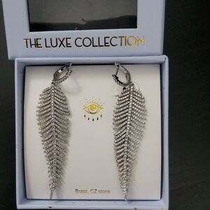 Eye Candy Luxe Silver Leaf Earrings